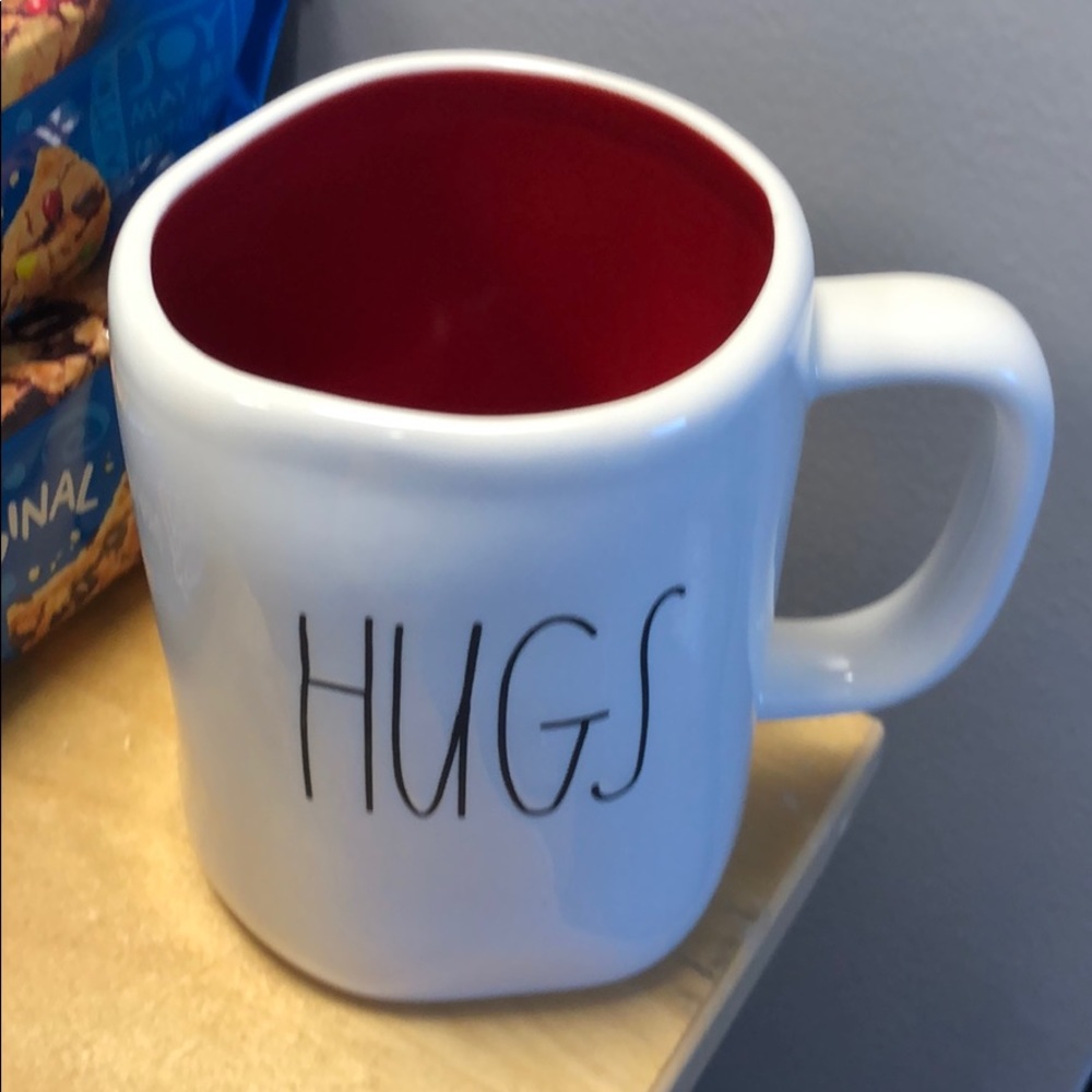 Rae Dunn Christmas HUGS coffee mug.